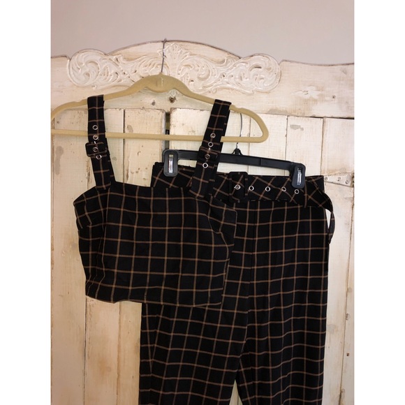 Forever 21 Plaid Crop Top & Pants Set - Picture 6 of 8